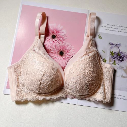 純色蕾絲優雅無鋼圈內衣-涼感除臭 - 無鋼圈