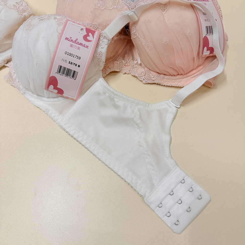 日本少女心甜美刺繡雪紡大罩內衣