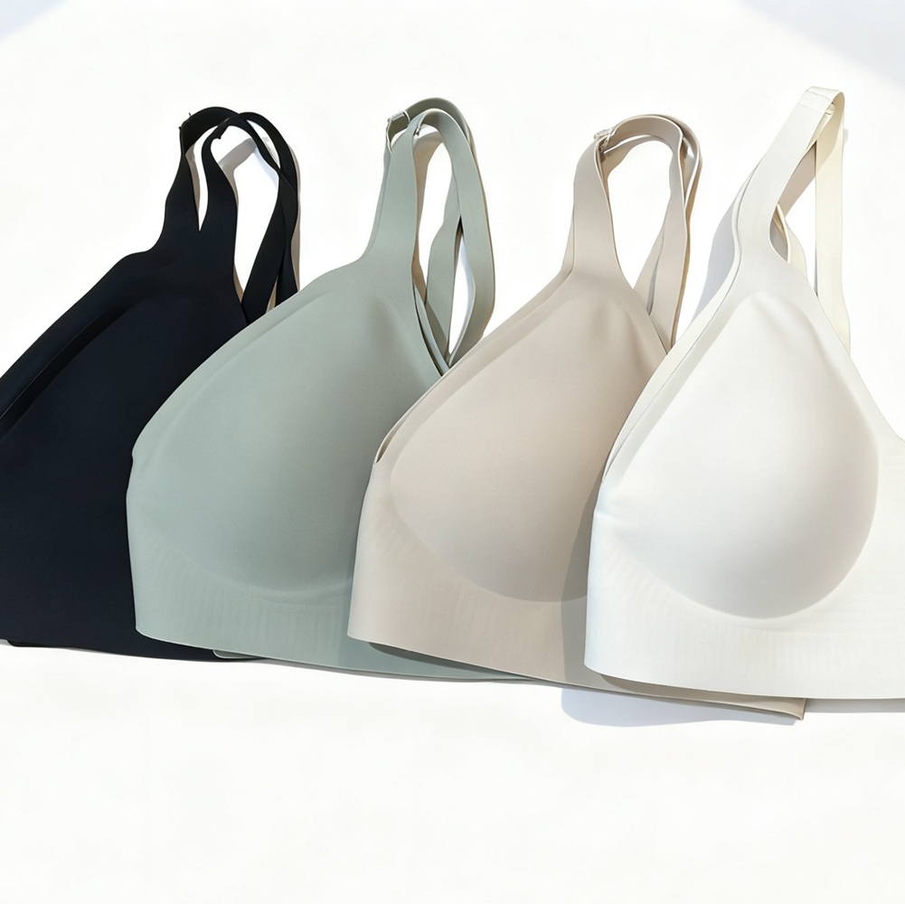 法式深V祼感無痕果凍軟支撐條無鋼圈內衣