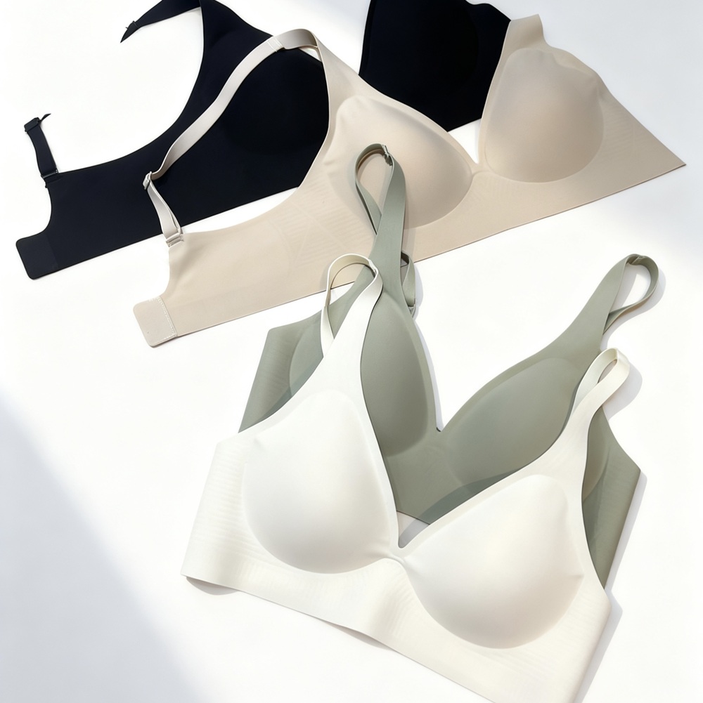 法式深V祼感無痕果凍軟支撐條無鋼圈內衣